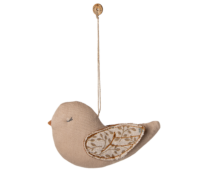 A whimsical accent, the Maileg Fabric Bird Ornament in Branches/Blue fits beautifully with vintage Christmas ornaments.