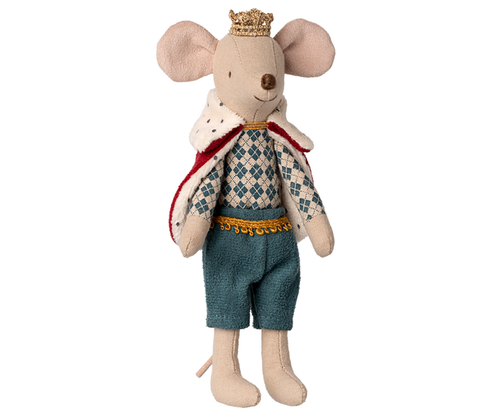 Regal and tiny, the Maileg Dad King Mouse brings charm to any Maileg mouse scene.