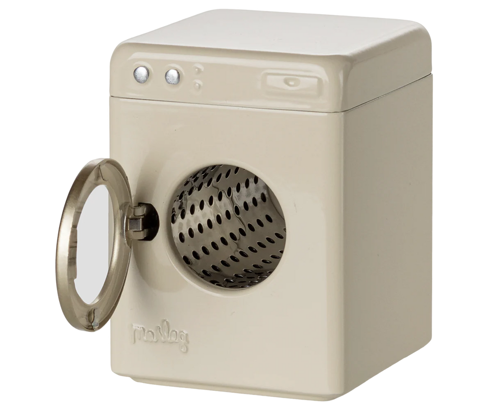 In a cozy Maileg mouse house scene, the Maileg Mouse - Off White Washing Machine brings everyday magic
