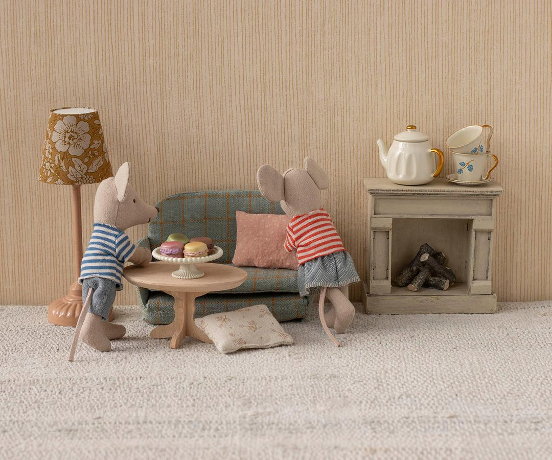 Tiny Maileg Louie-Max and Stella Mice create delightful scenes for dolls and Maileg mice.