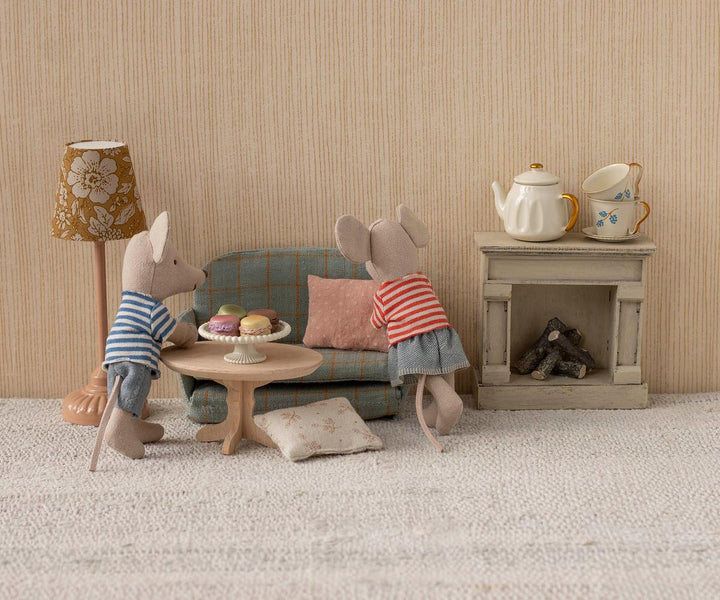 Tiny Maileg Louie-Max and Stella Mice create delightful scenes for dolls and Maileg mice.