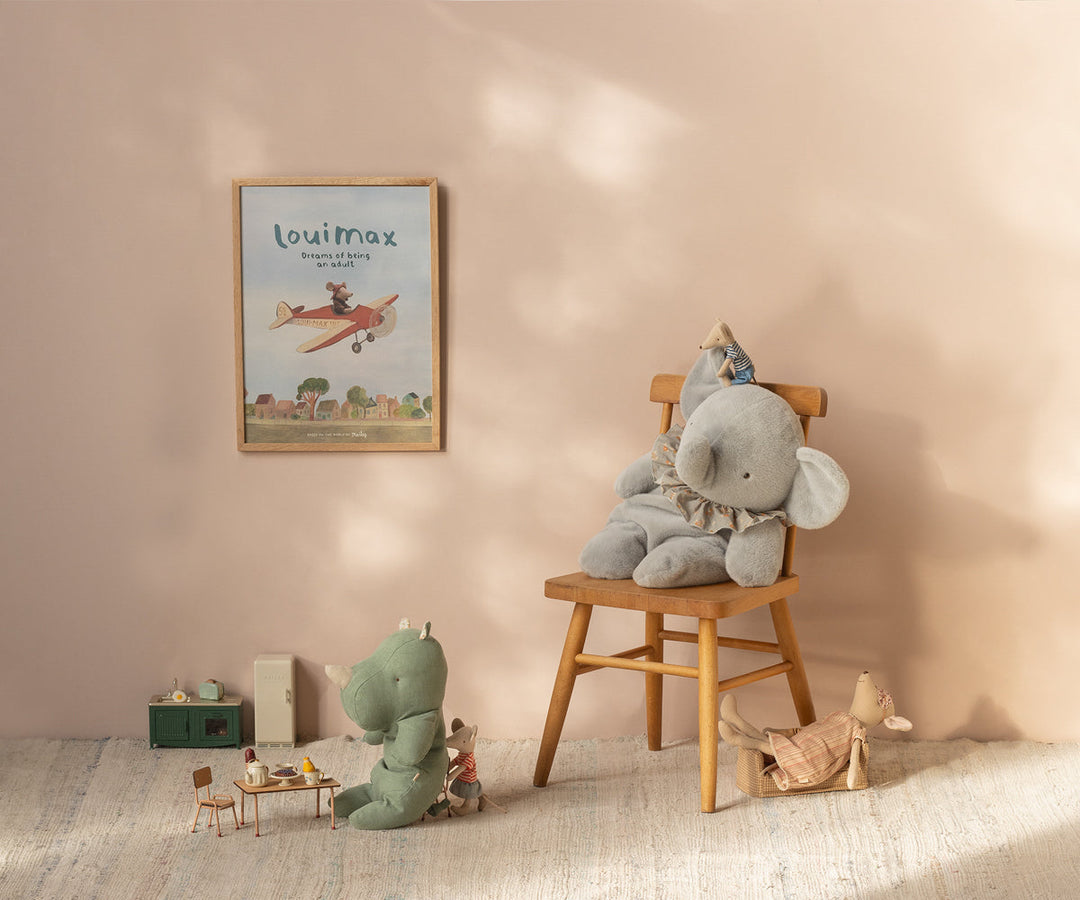 Maileg Poster - Louimax - Airplane dollhouse accessory