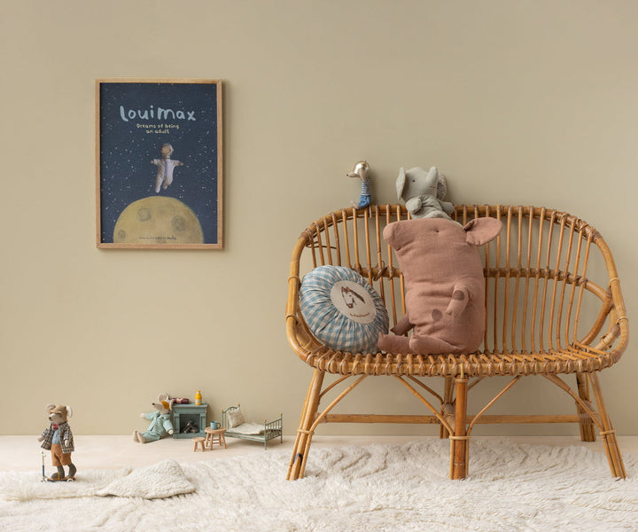 Bring whimsy to playtime with the Maileg Grandad Mouse, a delightful companion for any doll setup.