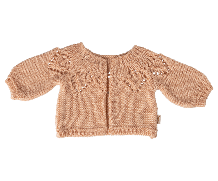 Maileg Cardigan Size 4 Light Rose knitted acrylic cardigan for Maileg size 4 rabbit doll, lace knit