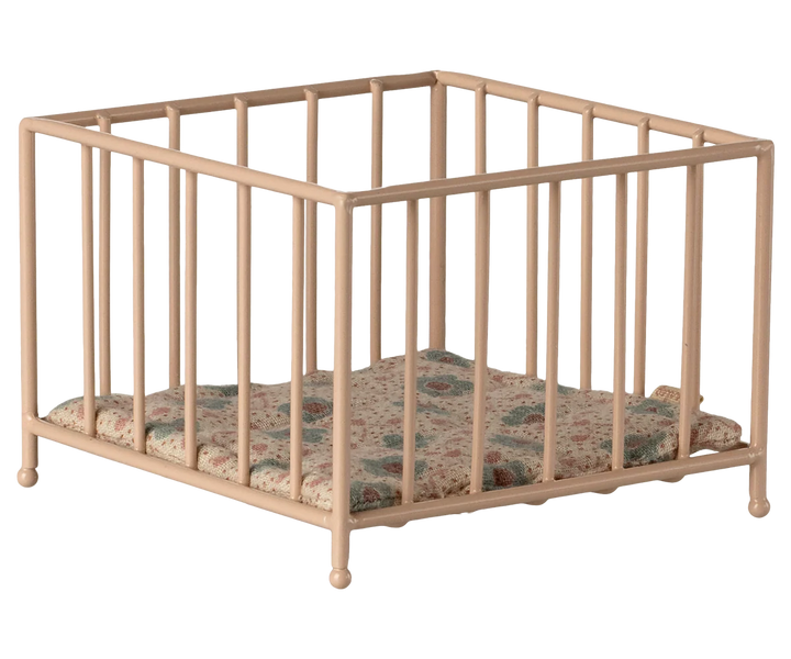 Maileg My Playpen Ð Rose in a soft pink shade, sweet dollhouse furniture made for tiny nursery scenes