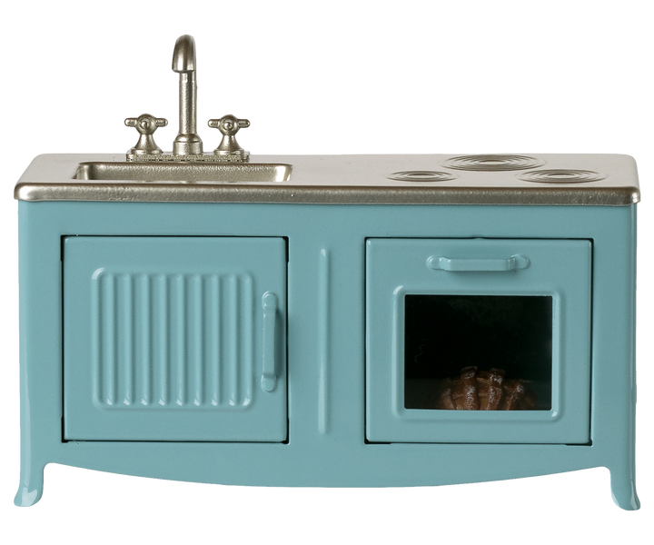 Maileg blue kitchen for mouse childrens pretend play toys