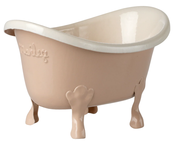 Maileg Mouse Bathtub in Rose – rose pink miniature mouse bathtub with metal faucet detail, hero product shot