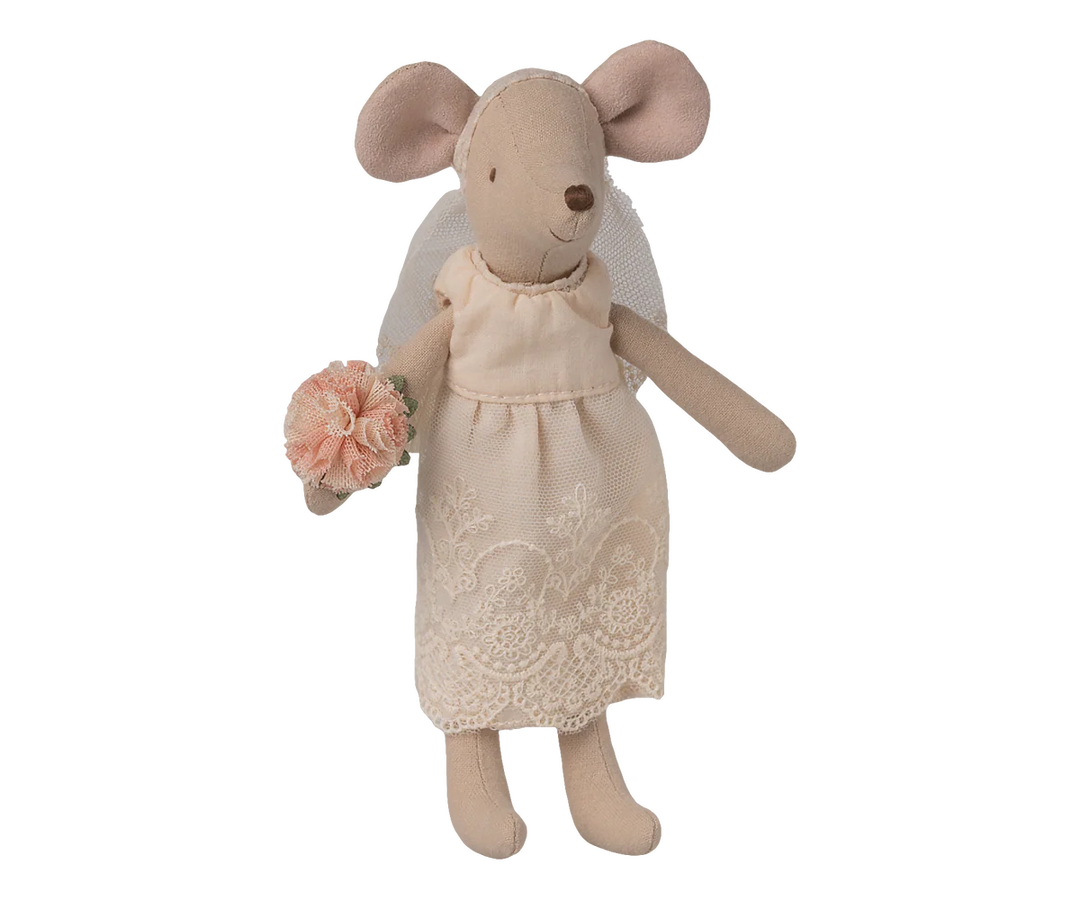 Maileg Wedding Dress Mum Mouse - elegant mouse bride doll in white wedding gown