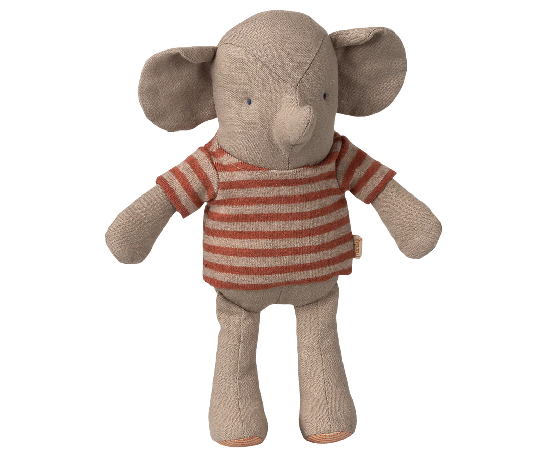 Maileg Little Jumbo stuffed elephant - soft plush elephant toy in grey with Maileg whimsical design
