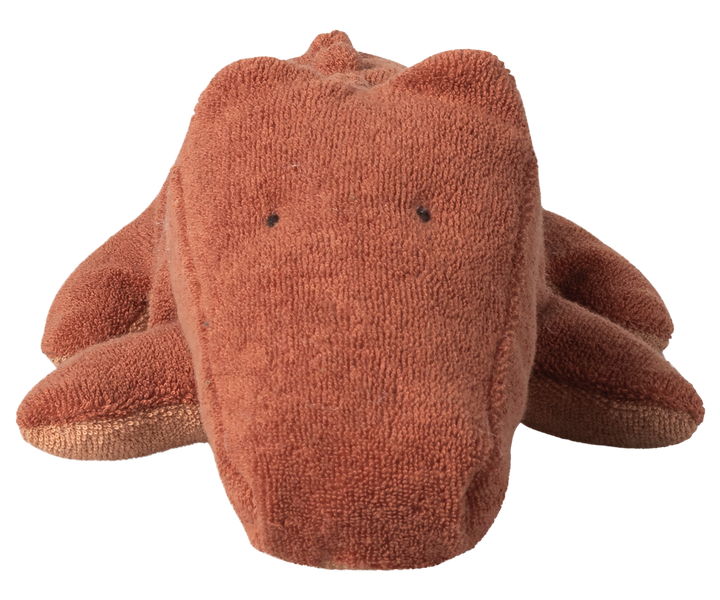 Maileg vintage rose small crocodile front view with weighted bean base, Maileg Safari Friends toy