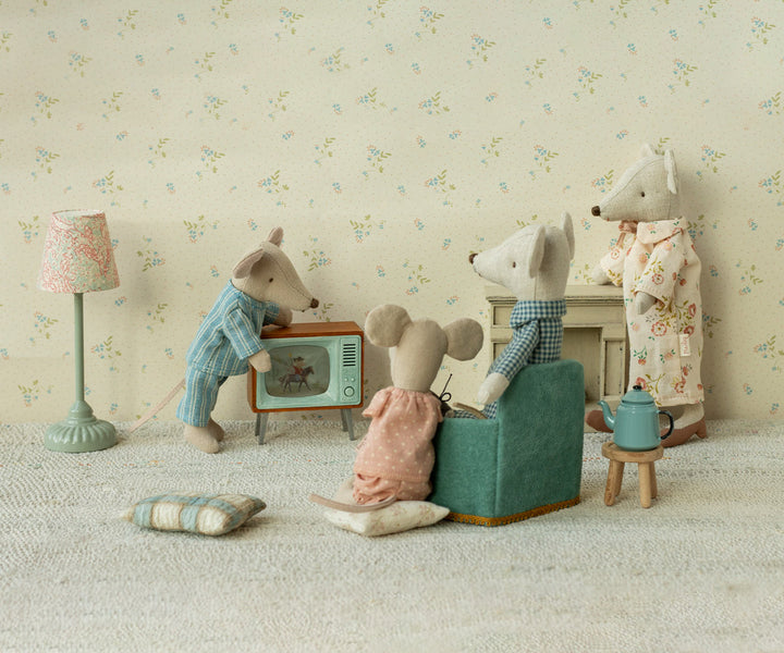 Maileg mouse television miniature for dollhouse living room play