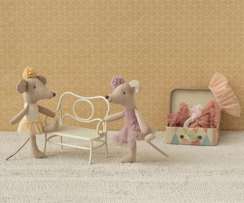 Soft off white Maileg Ballerina Mouse, Little Sister styled for imaginative play with charming Maileg plush toys appeal