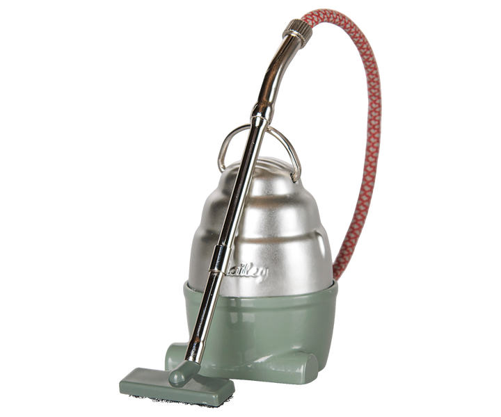 Dark Mint mouse vacuum cleaner by Maileg, metal handle for magnetic-paw Maileg mice