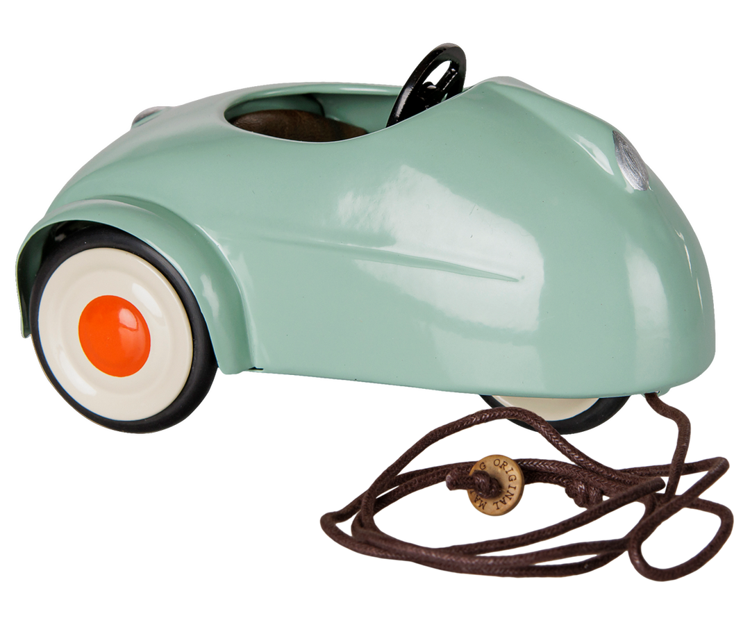 Maileg Mouse Car in Light Mint shown from the side, a charming addition to Maileg mice accessories