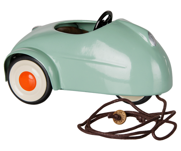 Maileg Mouse Car in Light Mint shown from the side, a charming addition to Maileg mice accessories