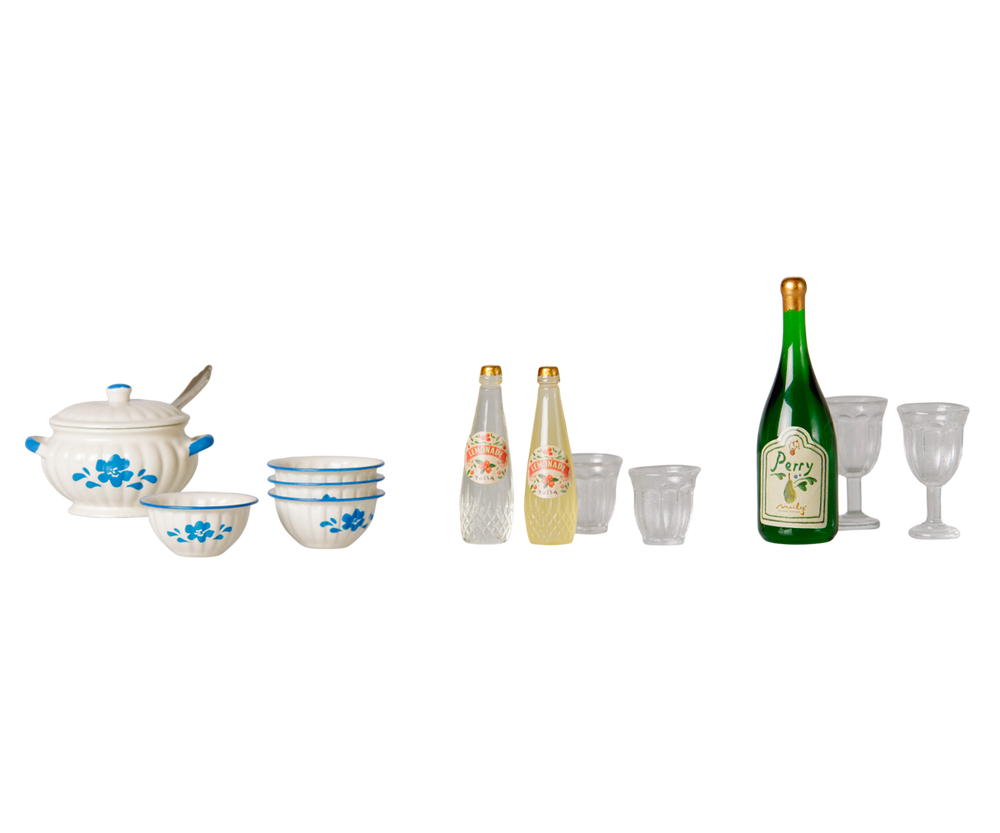 Maileg Soup Set, Mouse dollhouse dining accessory
