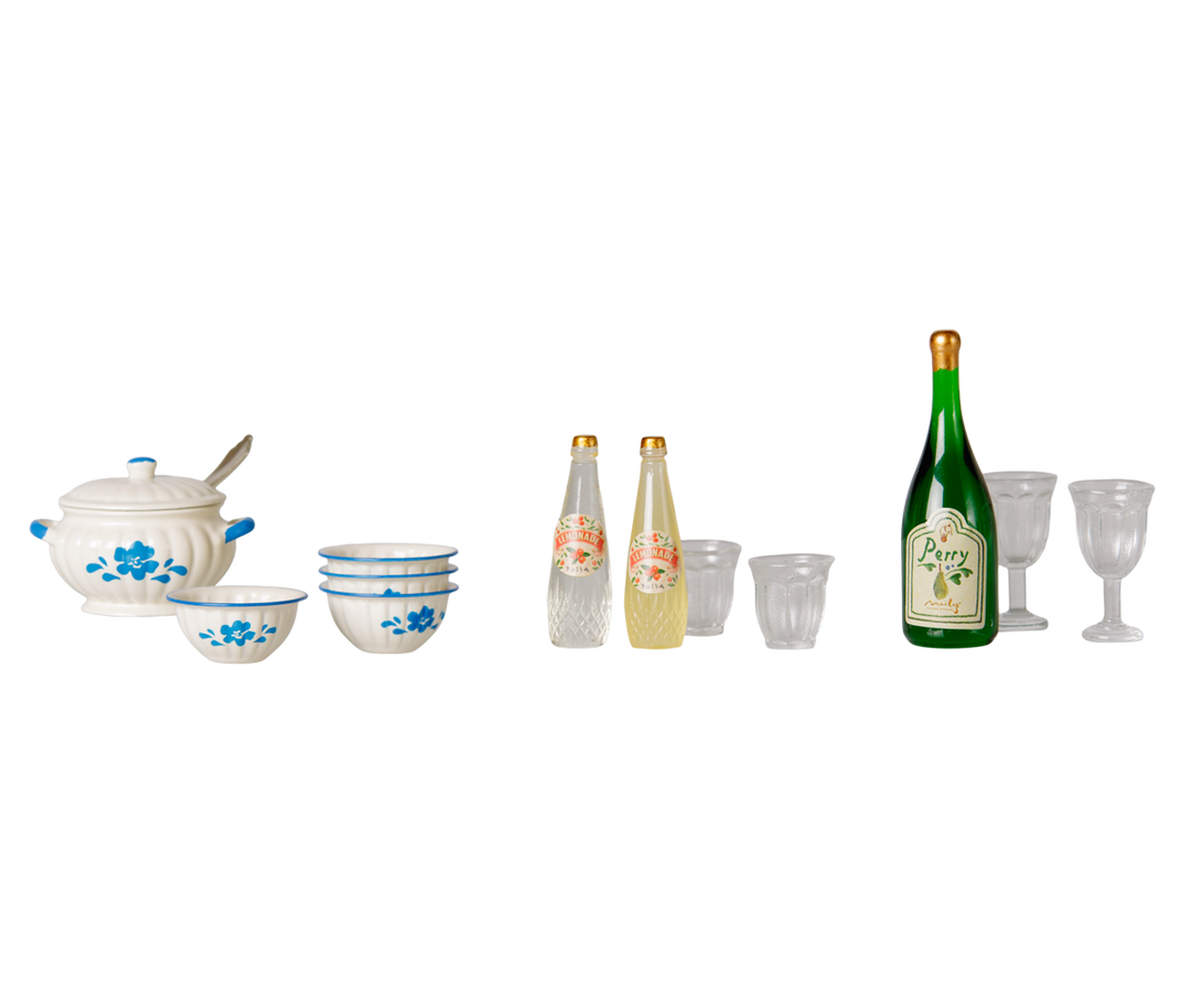 Maileg Soup Set, Mouse dollhouse dining accessory