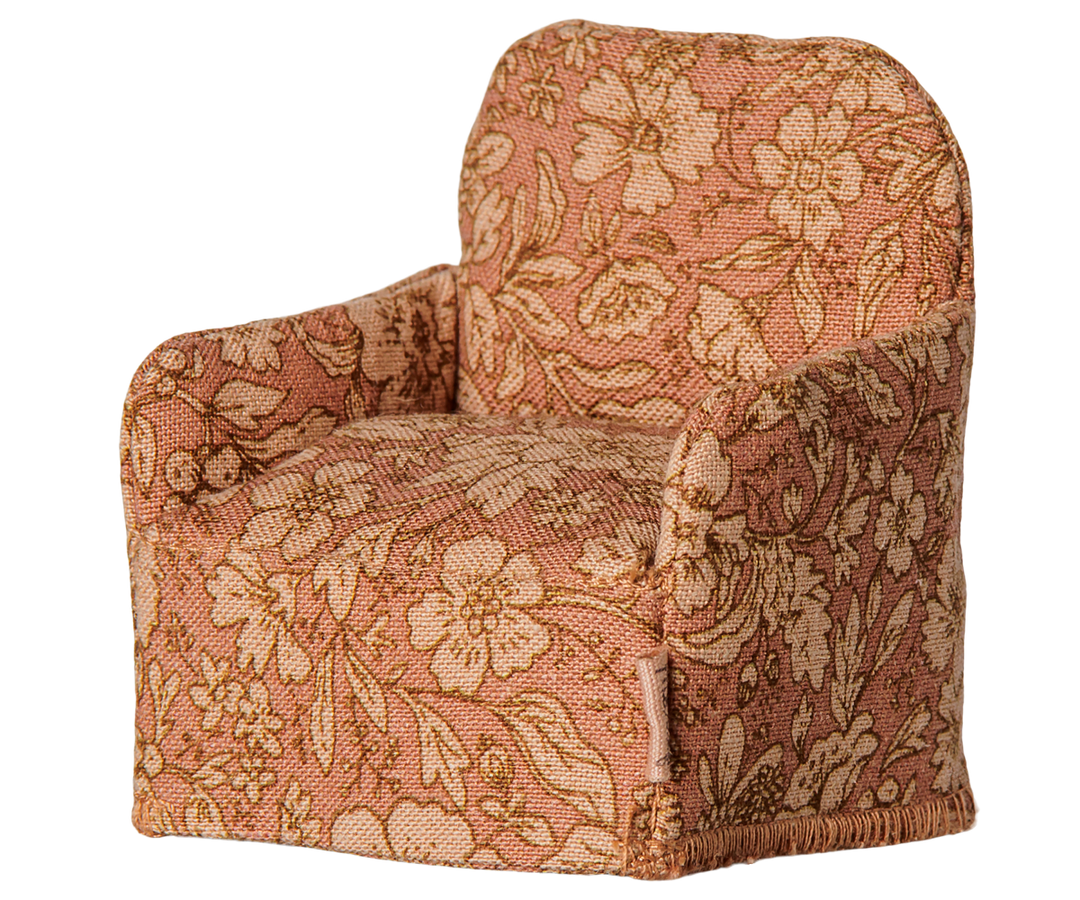 Maileg Folding Chair in vintage floral print, mouse dollhouse furniture for the Farmhouse