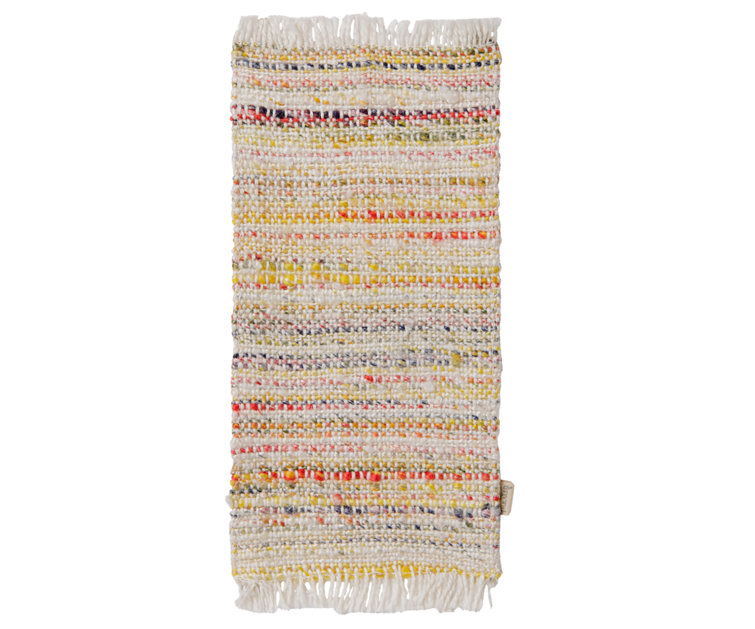 Maileg Multi Stripe rug, hand-woven miniature dollhouse rug for the House of Miniature