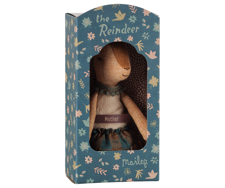 The Reindeer Mother in original Maileg box, cozy holiday plush gift for dollhouse collectors