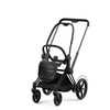 CYBEX e-Priam 2 frame in Matte Black, offering a bold and contemporary stroller frame.