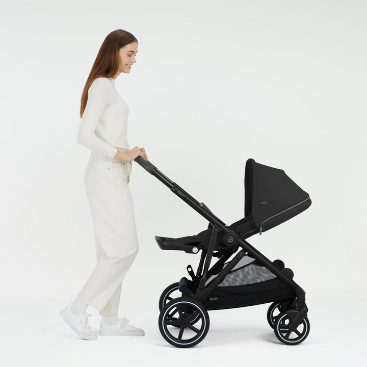 CYBEX Gazelle S Select near-flat recline seat in Moon Black, reclining stroller seat