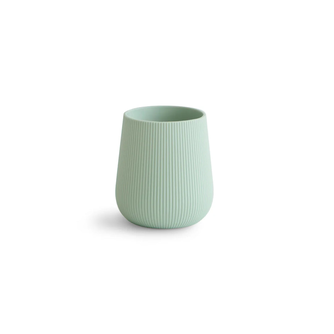 Mushie Silicone Starter Cup in Cambridge Blue - food-grade silicone baby open cup with weighted base