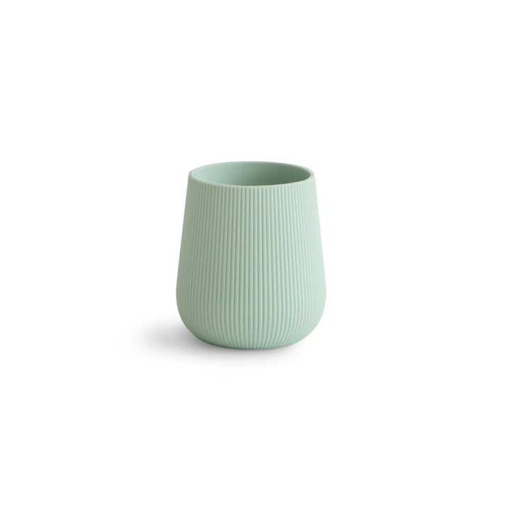 Mushie Silicone Starter Cup in Cambridge Blue - food-grade silicone baby open cup with weighted base