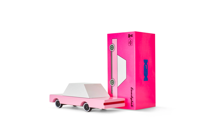 Big toy car fun with Plantoys Pink Sedan, a colorful wooden toy car kids will enjoy.