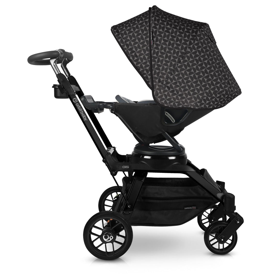 Orbit baby stroller canopy in mosaic black UVA protection 