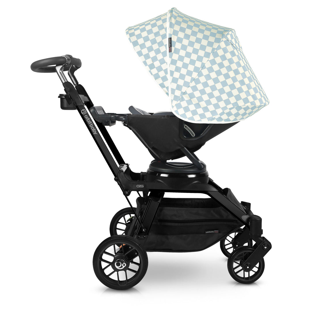 Orbit baby Customizable stroller canopy in checkered surf spray