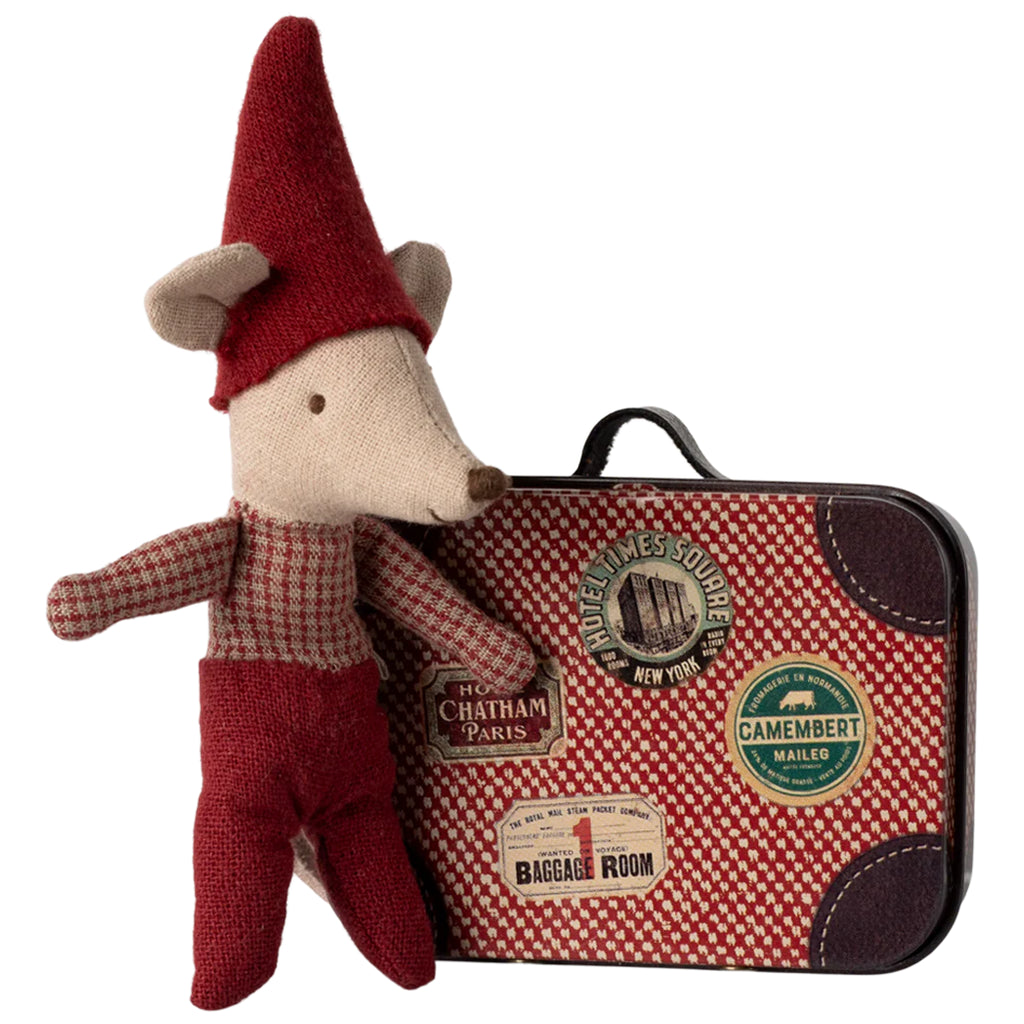 Christmas Maileg Mouse in Suitcase