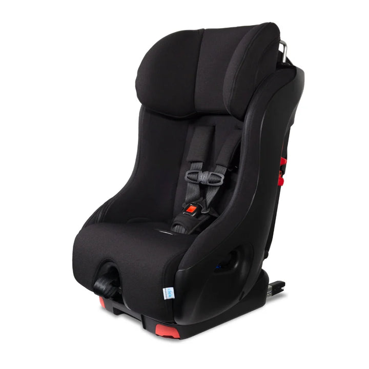 Clek Foonf Convertible Child Seat installation demonstration showing easy load leg base or ISOFIX secure install