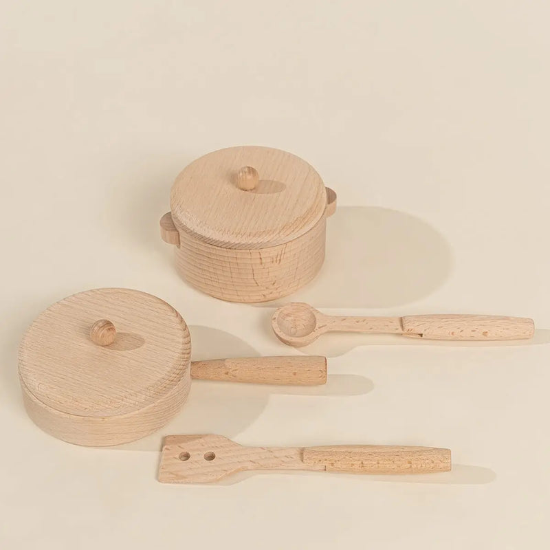 coco village wooden pots and pans kitchen toys