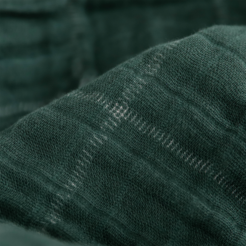 Cozy Cotton Muslin Quilted Throw – Evergreen Plaid by Little Unicorn, ideal as a baby blanket.