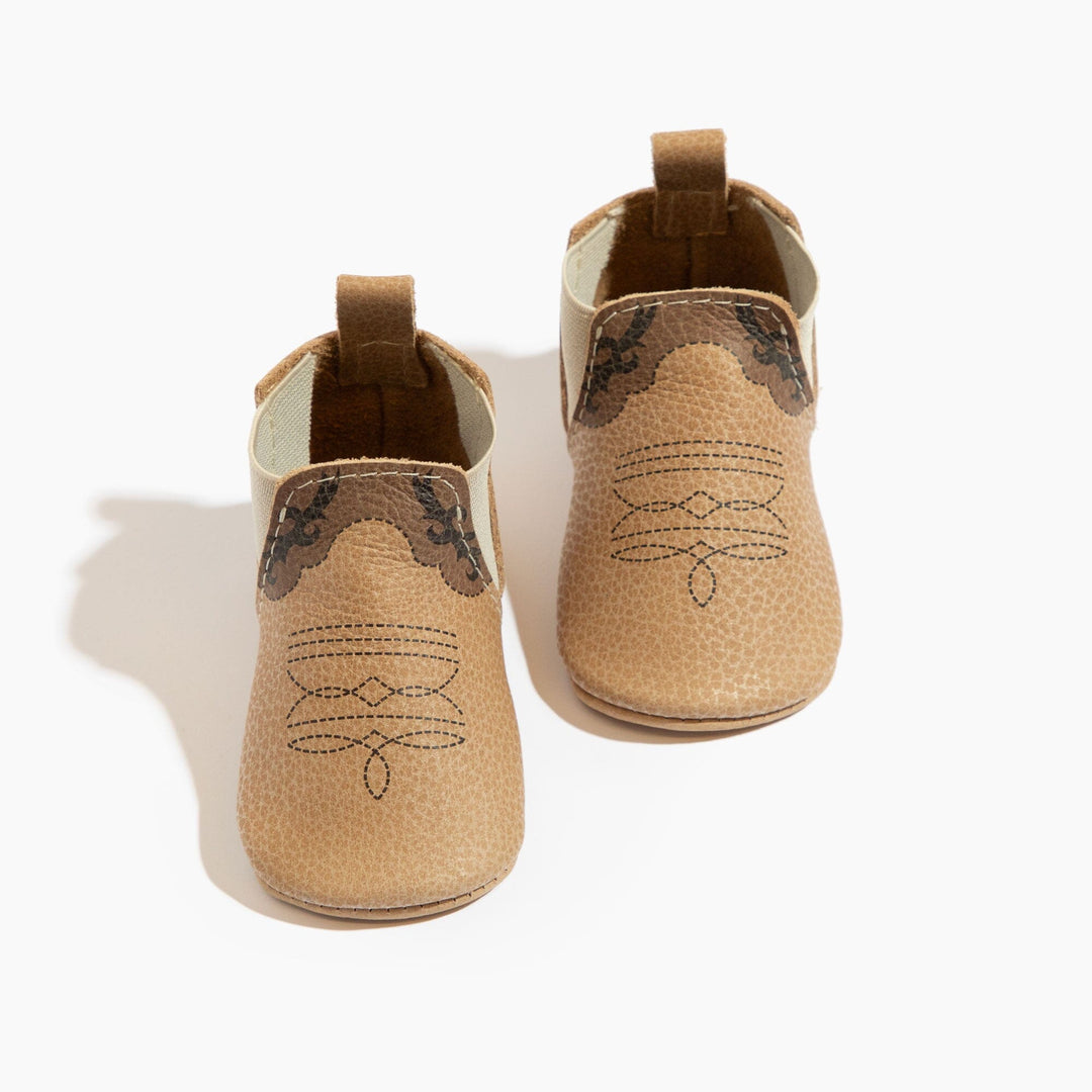 Freshly Picked Cowboy Chelsea Boot baby shoes, western-inspired soft leather booties