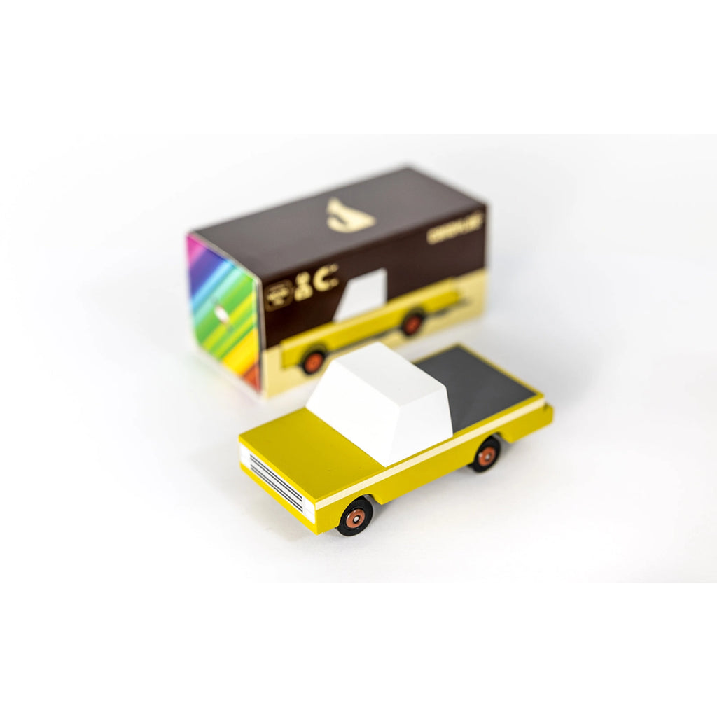 candy lab coyote pickup wooden toy vehicle