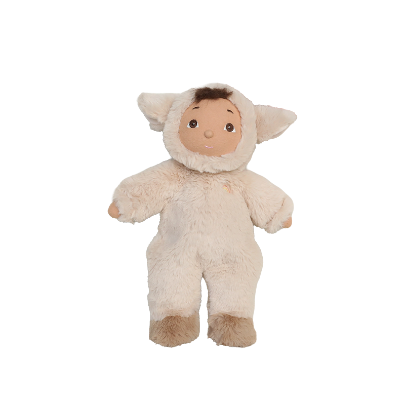 Dinkum Dolls Cozy Day Dinkum Lamby Tig cream plush lamb doll with open eyes