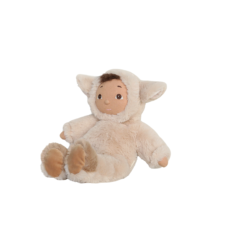 Lamby Tig plush lamb doll with floppy ears and brown tuft of hair, a Dinkum Dolls Cozy Day Dinkum