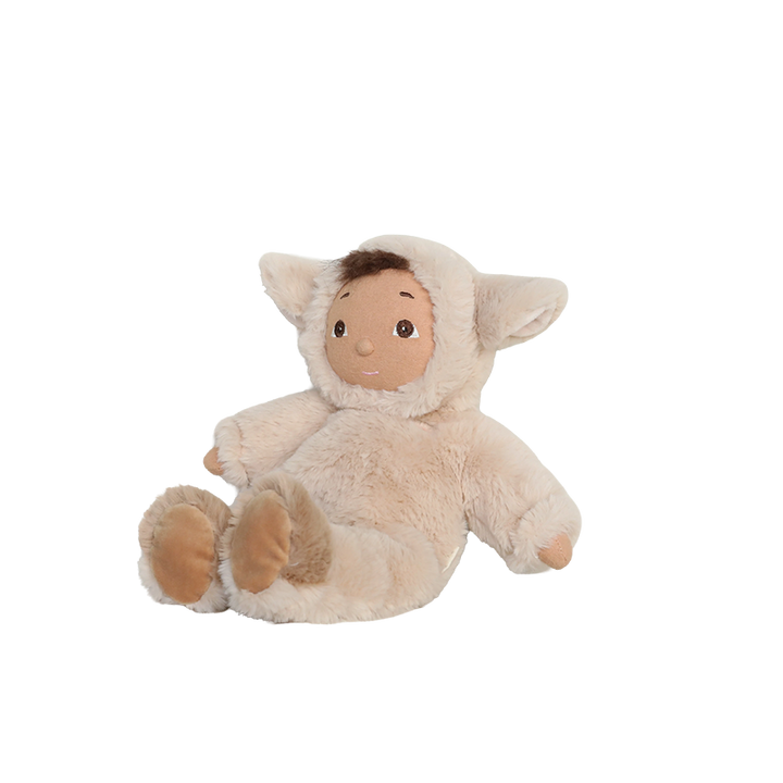 Lamby Tig plush lamb doll with floppy ears and brown tuft of hair, a Dinkum Dolls Cozy Day Dinkum