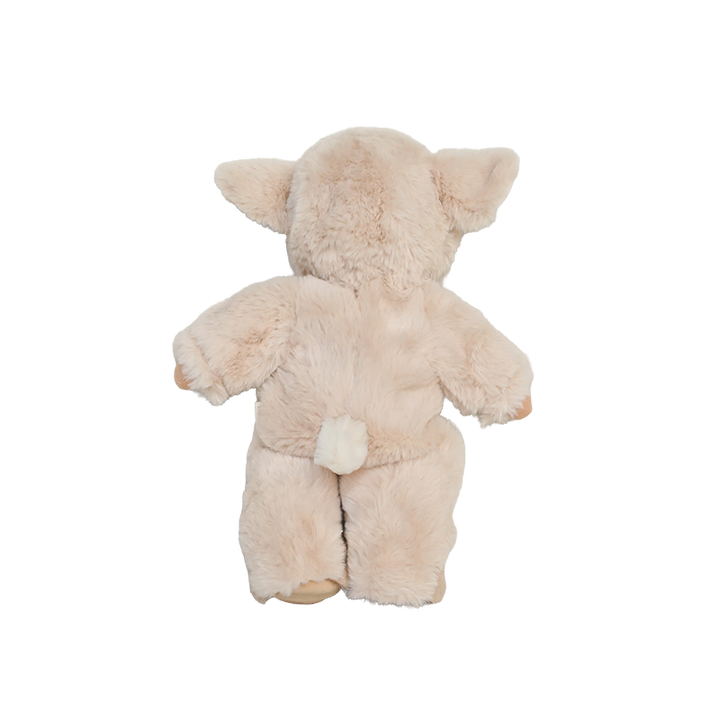 Back view of Dinkum Dolls Lamby Tig showing the fluffy cream lamb suit and small tail