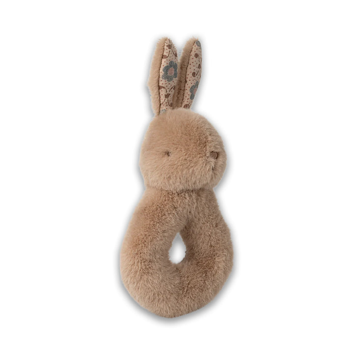 Maileg rabbit rattle set in cream peach