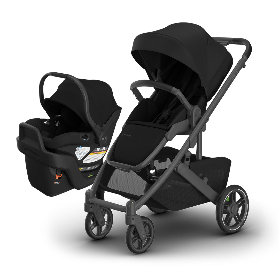 Cruz V3 Aria V2 James Black travel system — UPPAbaby all-black matching stroller infant seat bundle