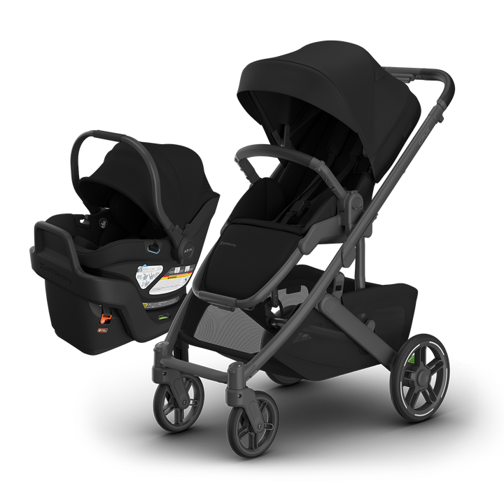 Cruz V3 Aria V2 James Black travel system — UPPAbaby all-black matching stroller infant seat bundle