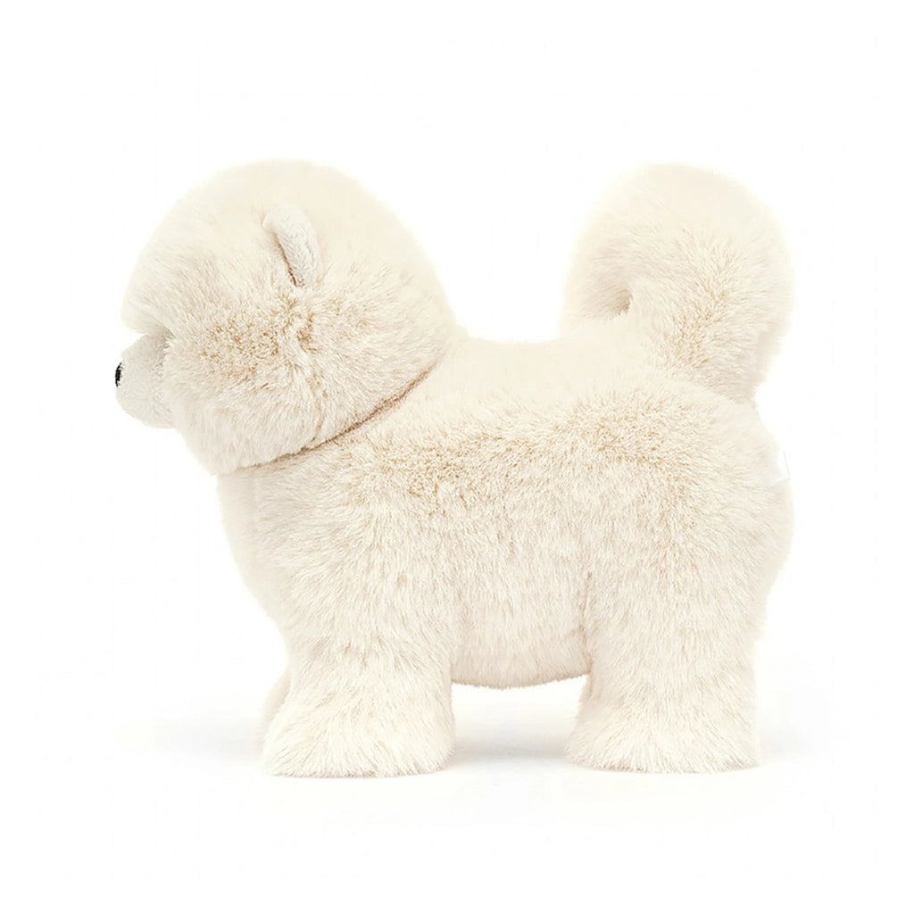 Fluffy cute white plush dog toy by jelly cat for kids