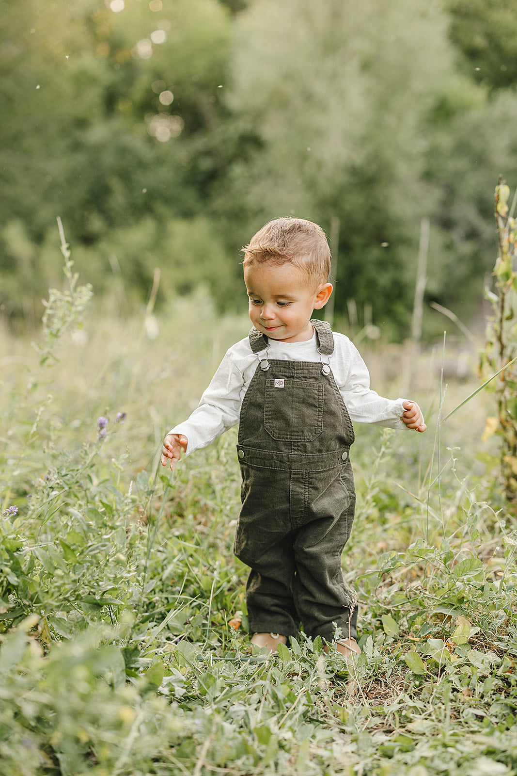 A closer look at Mebie Baby Green Corduroy Overalls, designed for comfort and charm in newborn baby clothes collections