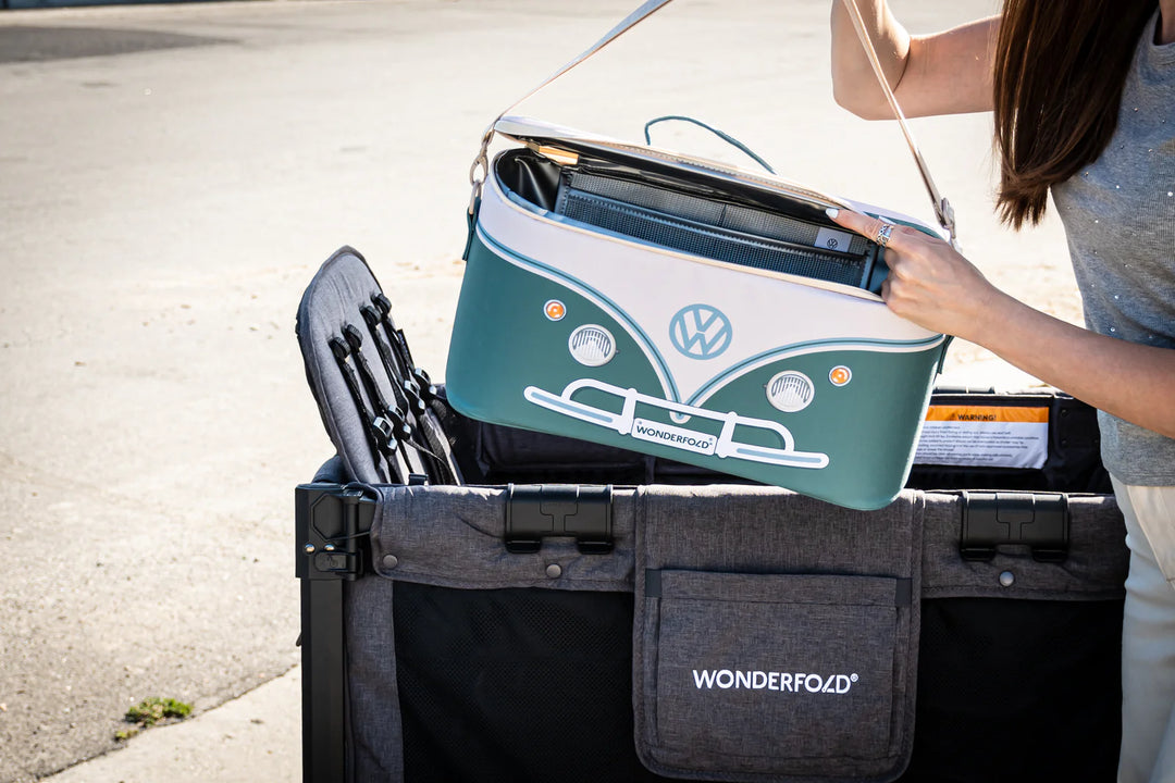 Wonderfold VW Cooler Bag in Sage Green, a must-have stroller accessories cooler bag for families.