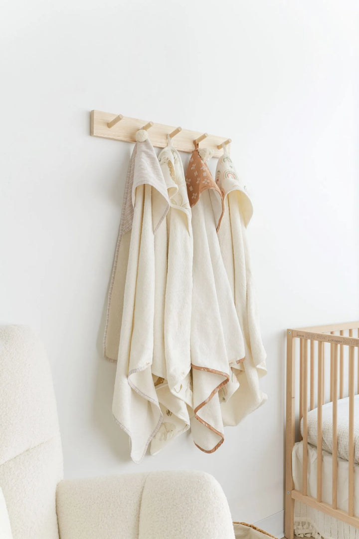 Luxurious Crane Baby Kendi Hooded Towel, a gentle baby bath towel perfect for nursery use and travel.