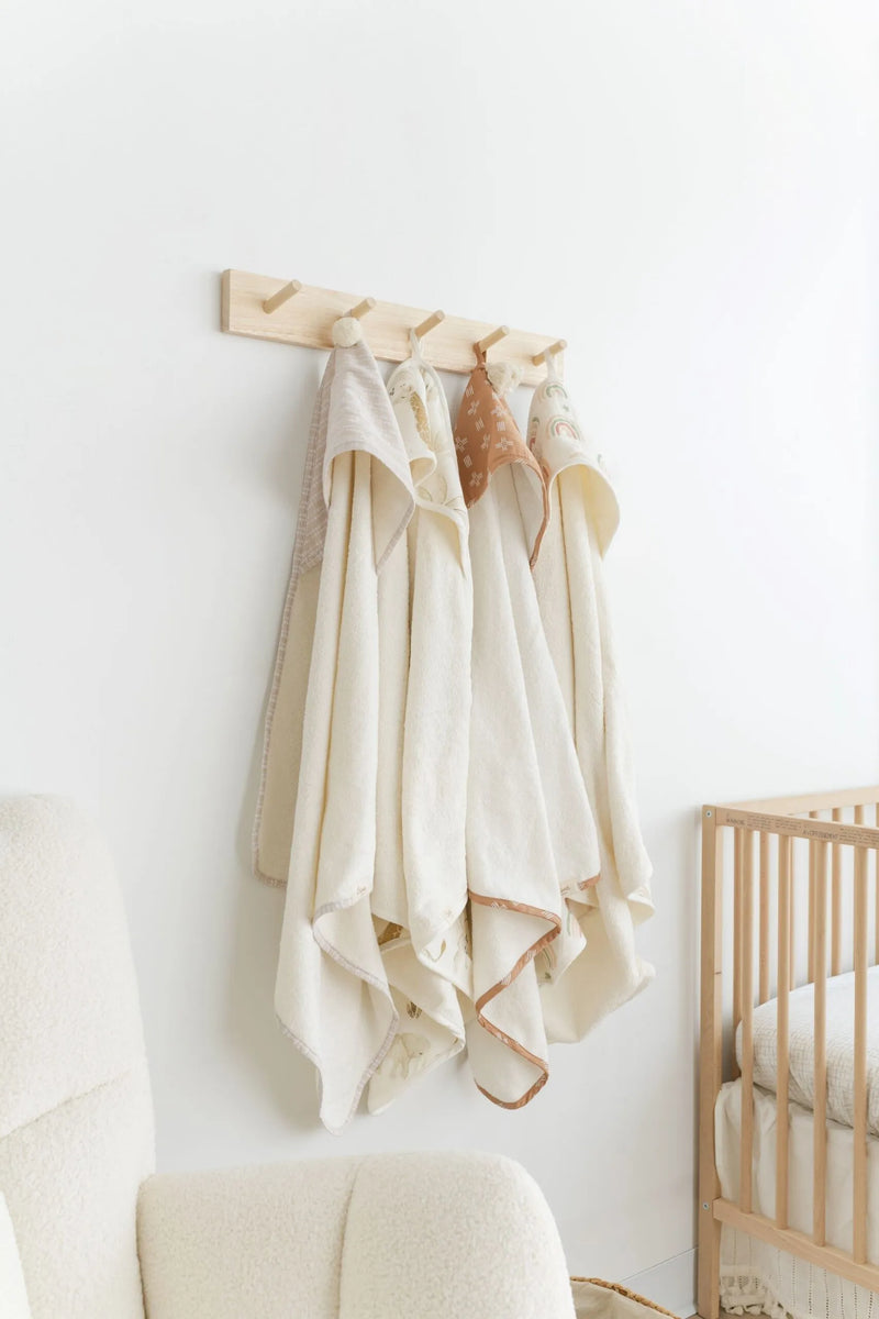 Luxurious Crane Baby Kendi Hooded Towel, a gentle baby bath towel perfect for nursery use and travel.