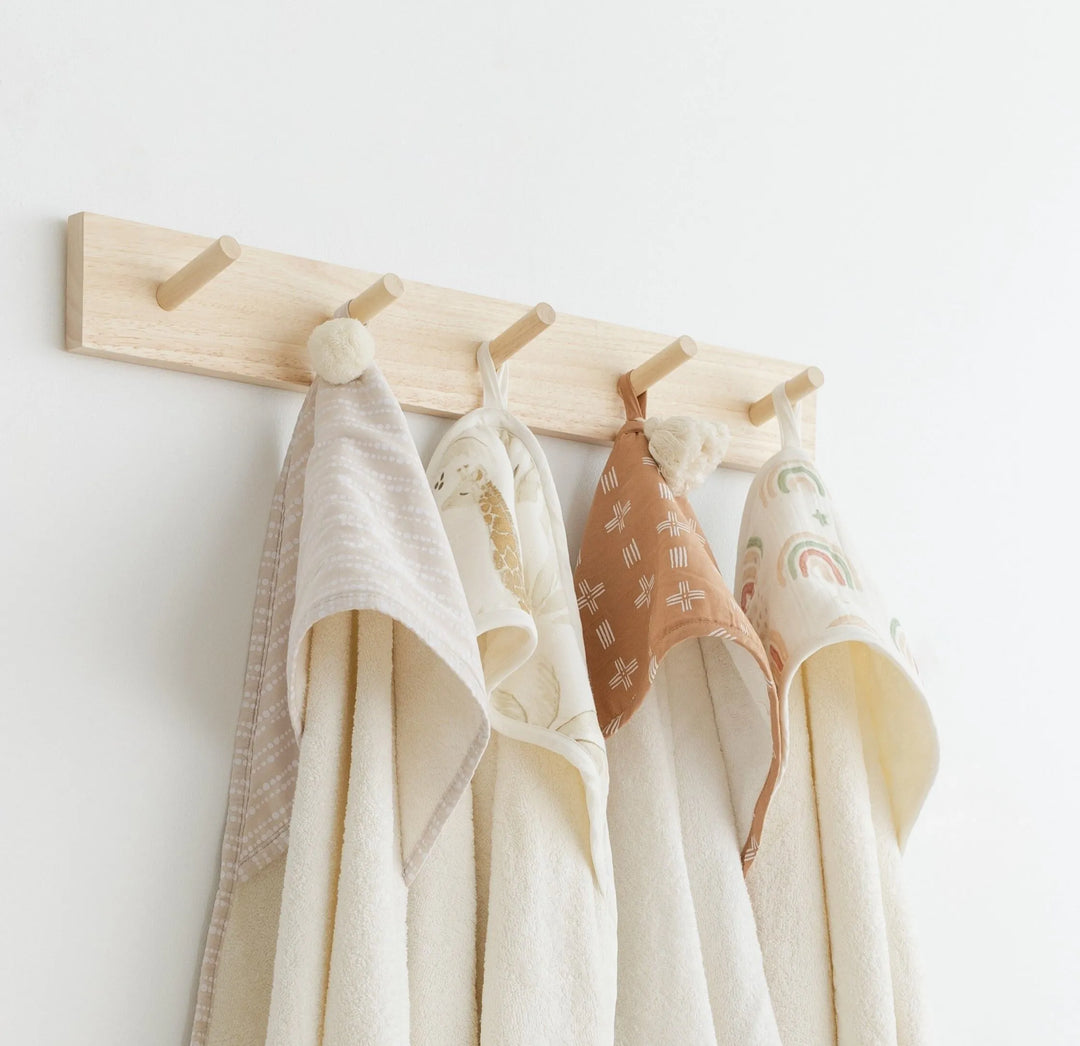 Crane Baby Ezra Hooded Towel, lightweight baby towels with hood ideal for baths, pool days, and beach trips.